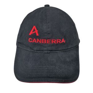 Canberra Strapback Hat Black One Size Embroidered Fahrenheit 6 Panel